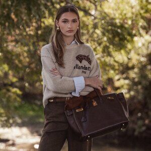 NWOT Ellandemm Stable Jacquard Knit Sweater